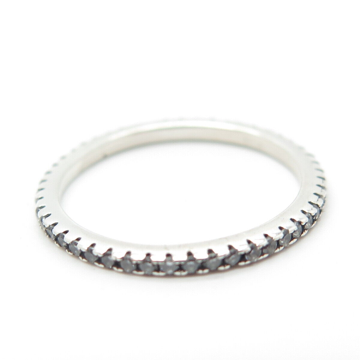 925 Sterling Silver C Z Eternity Ring Size 6.75