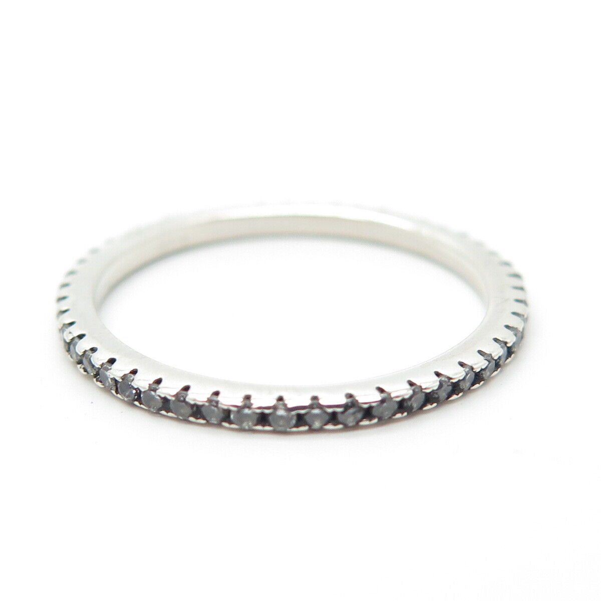 925 Sterling Silver C Z Eternity Ring Size 6.75