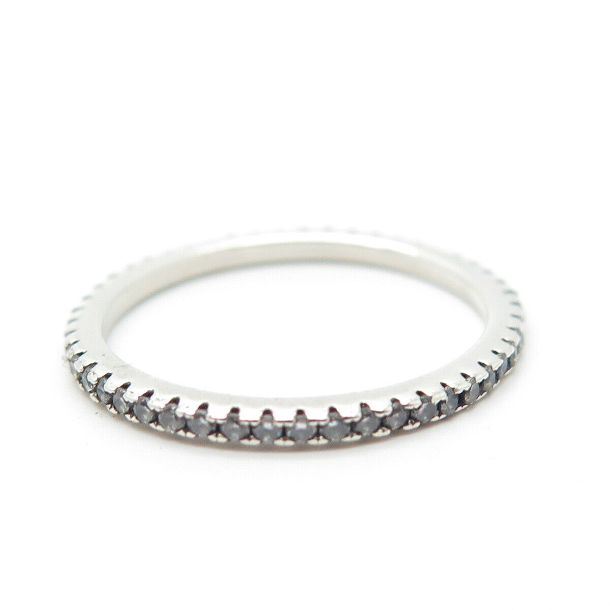 925 Sterling Silver C Z Eternity Ring Size 6.75