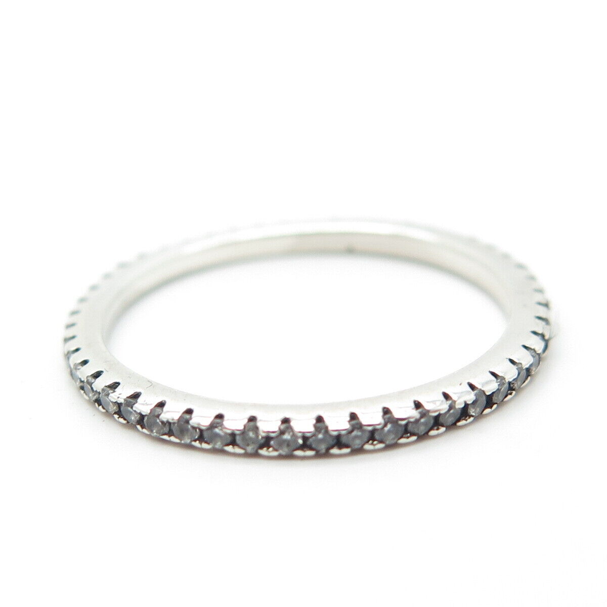 925 Sterling Silver C Z Eternity Ring Size 6.75