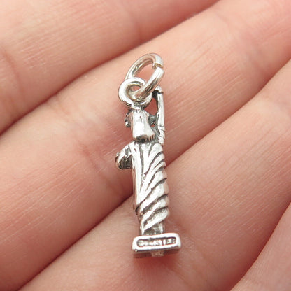 925 Sterling Silver Vintage The Statue of Liberty 3D Pendant