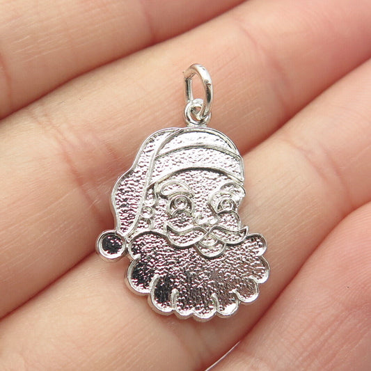 925 Sterling Silver Vintage Santa Claus Charm Pendant