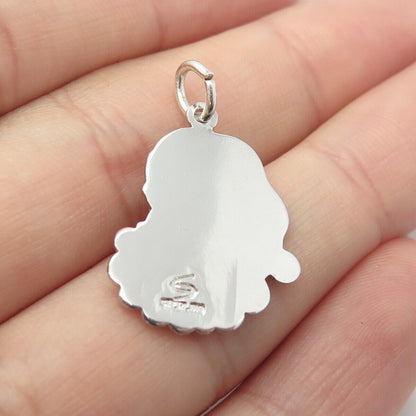 925 Sterling Silver Vintage Santa Claus Charm Pendant