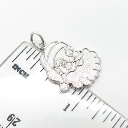 925 Sterling Silver Vintage Santa Claus Charm Pendant