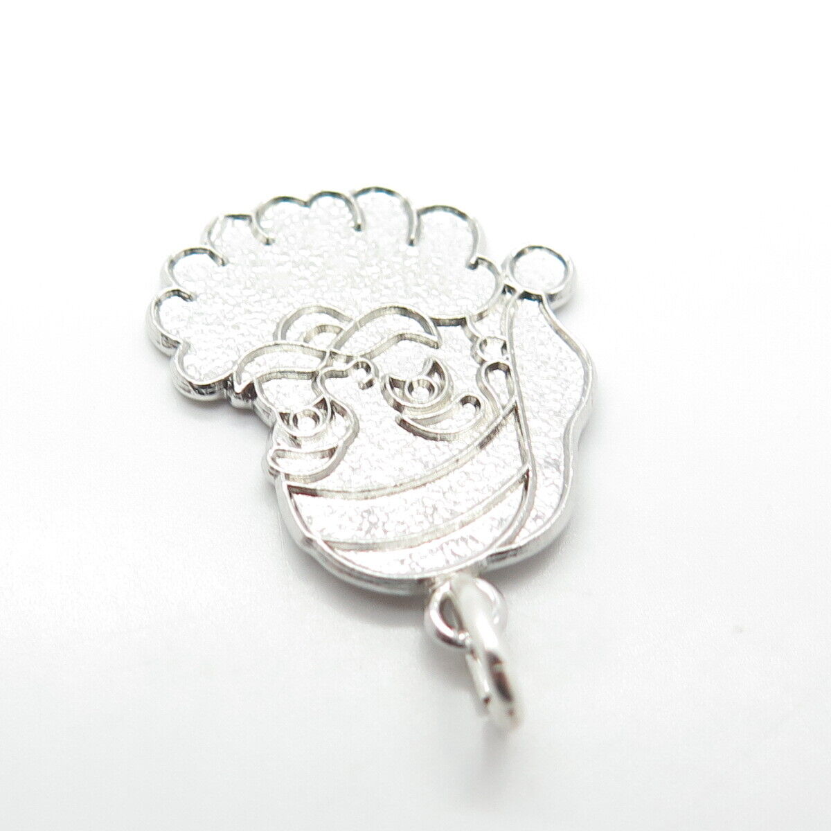 925 Sterling Silver Vintage Santa Claus Charm Pendant