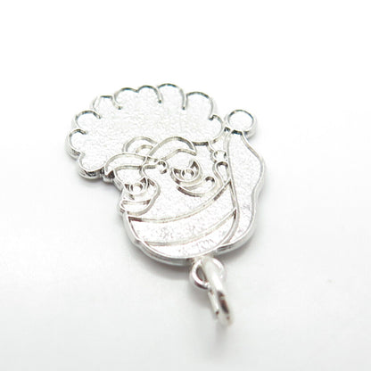 925 Sterling Silver Vintage Santa Claus Charm Pendant