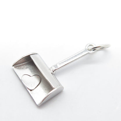 925 Sterling Silver Vintage Shovel / Scoop Charm Pendant