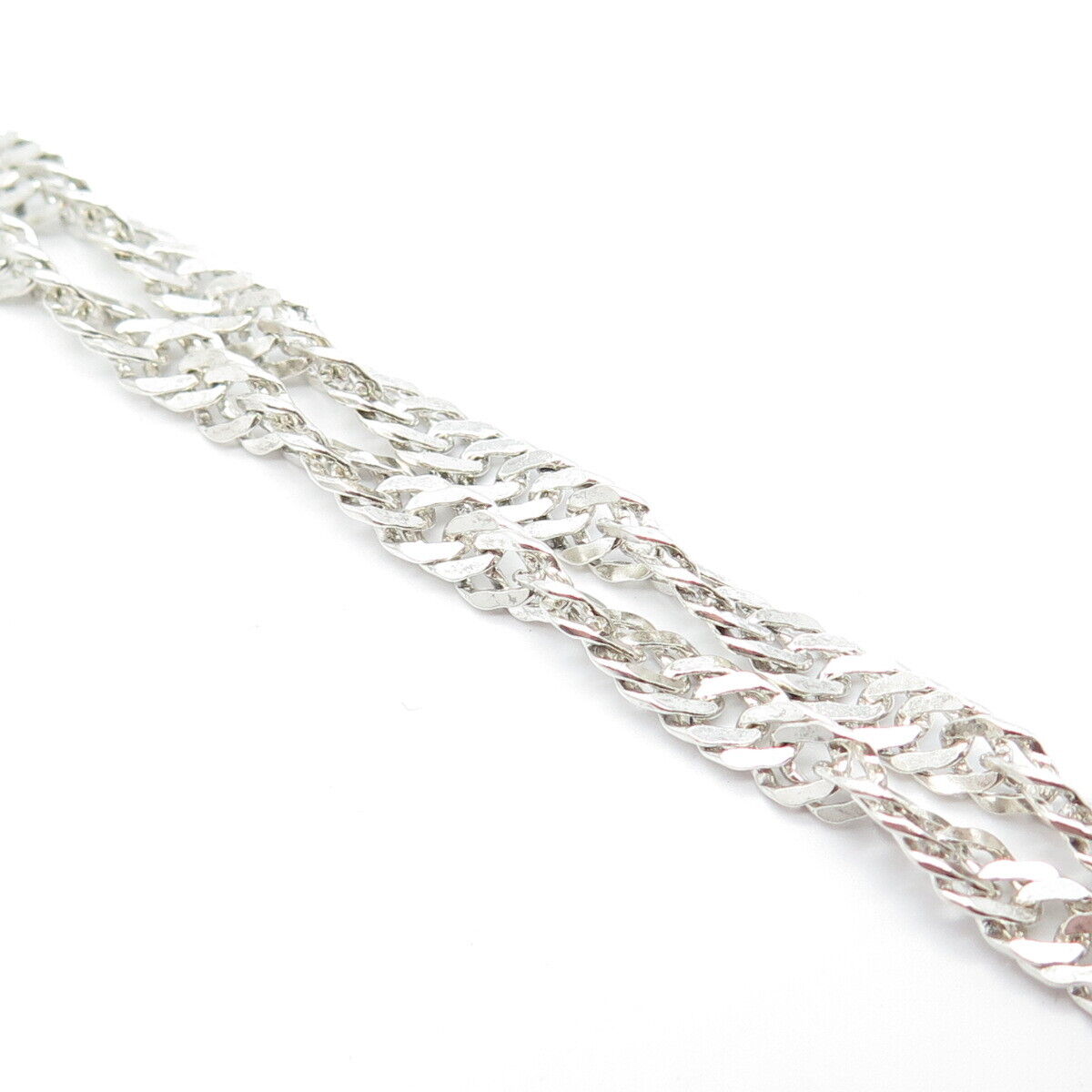 925 Sterling Silver Italy Cuban Chain Necklace 16"