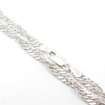925 Sterling Silver Italy Cuban Chain Necklace 16"