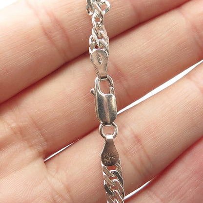 925 Sterling Silver Italy Cuban Chain Necklace 16"