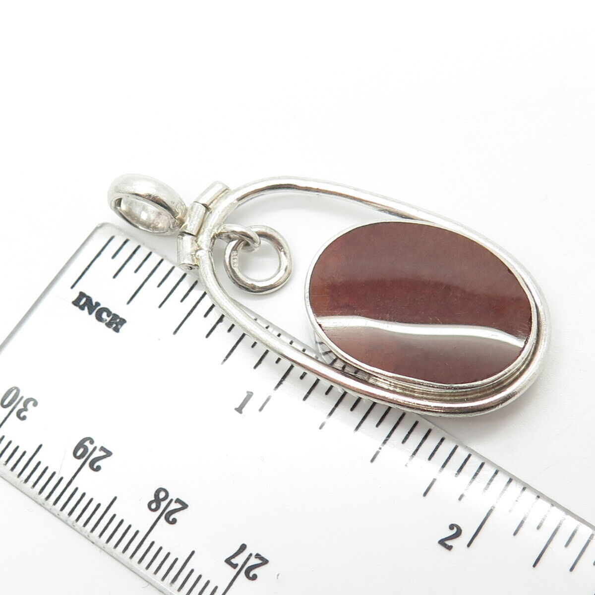 925 Sterling Silver Real Carnelian & Aquamarine Gemstone Pendant