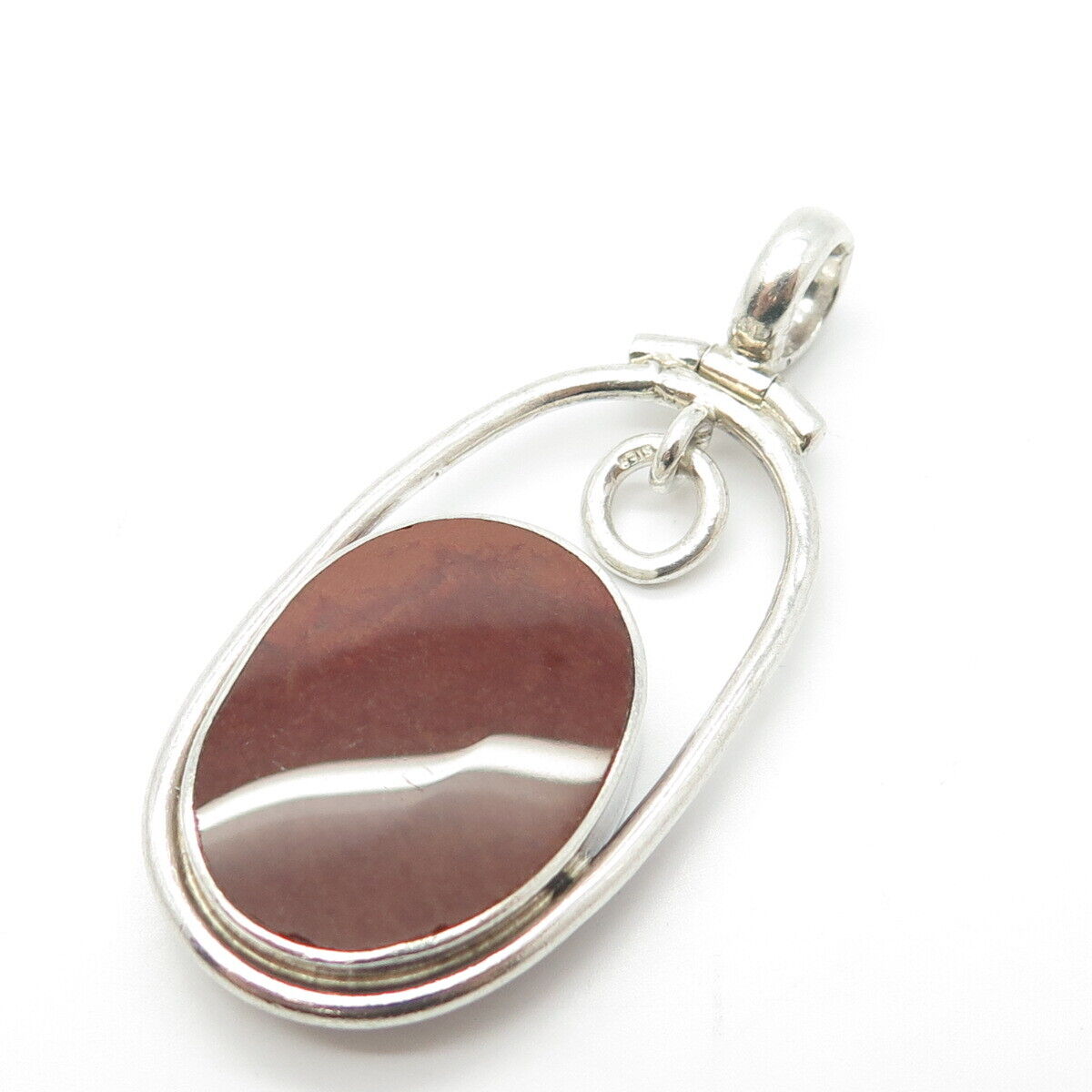 925 Sterling Silver Real Carnelian & Aquamarine Gemstone Pendant