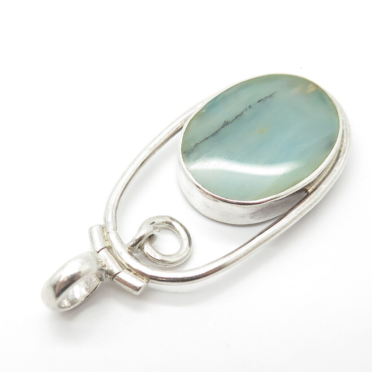 925 Sterling Silver Real Carnelian & Aquamarine Gemstone Pendant