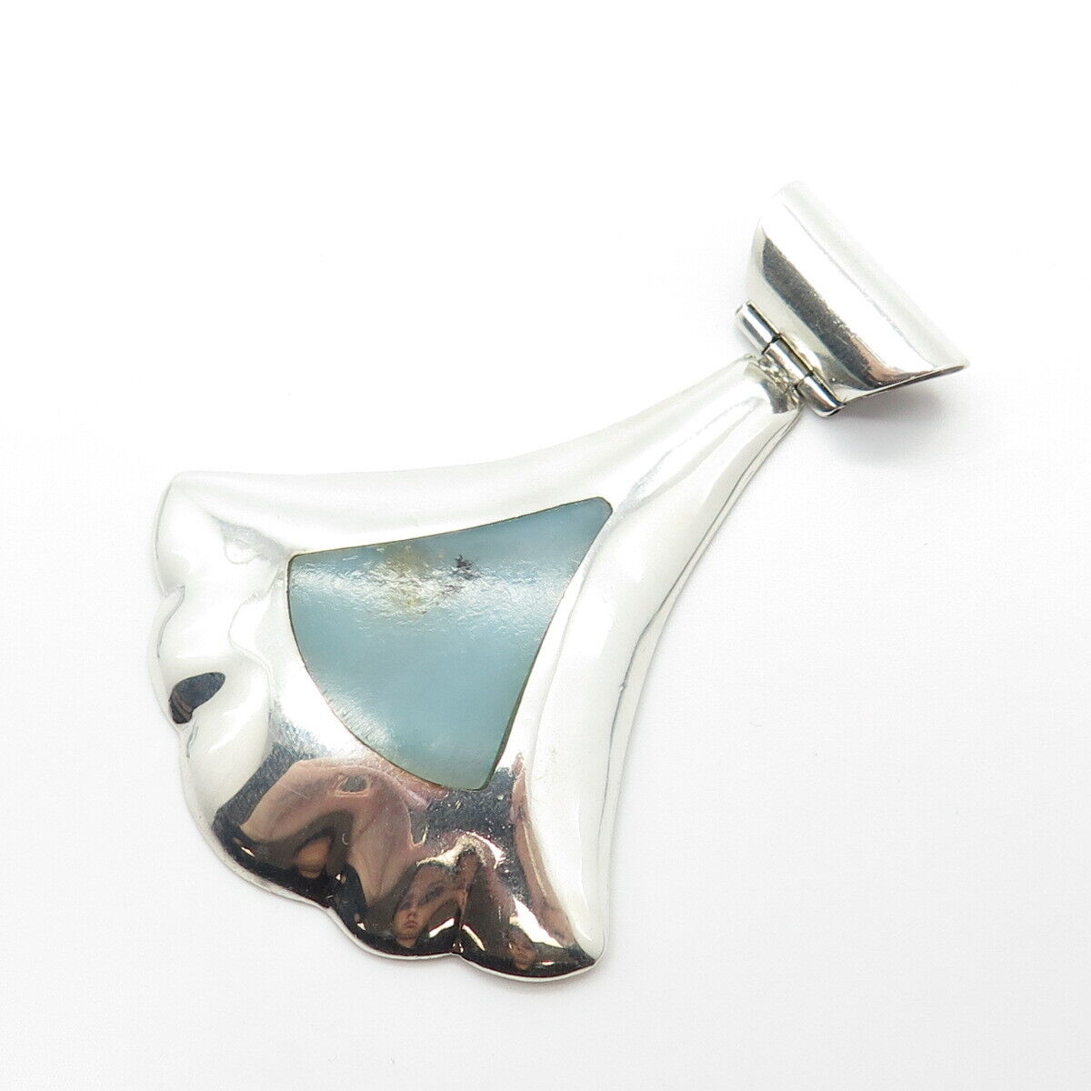 950 Silver Real Aquamarine Gemstone Pendant