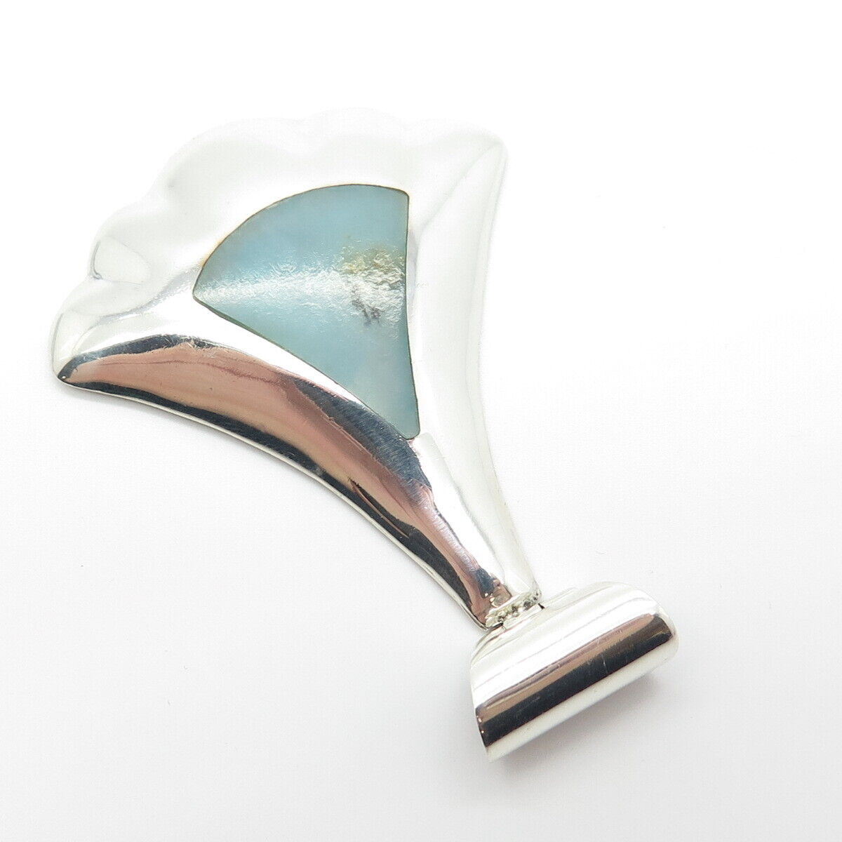 950 Silver Real Aquamarine Gemstone Pendant