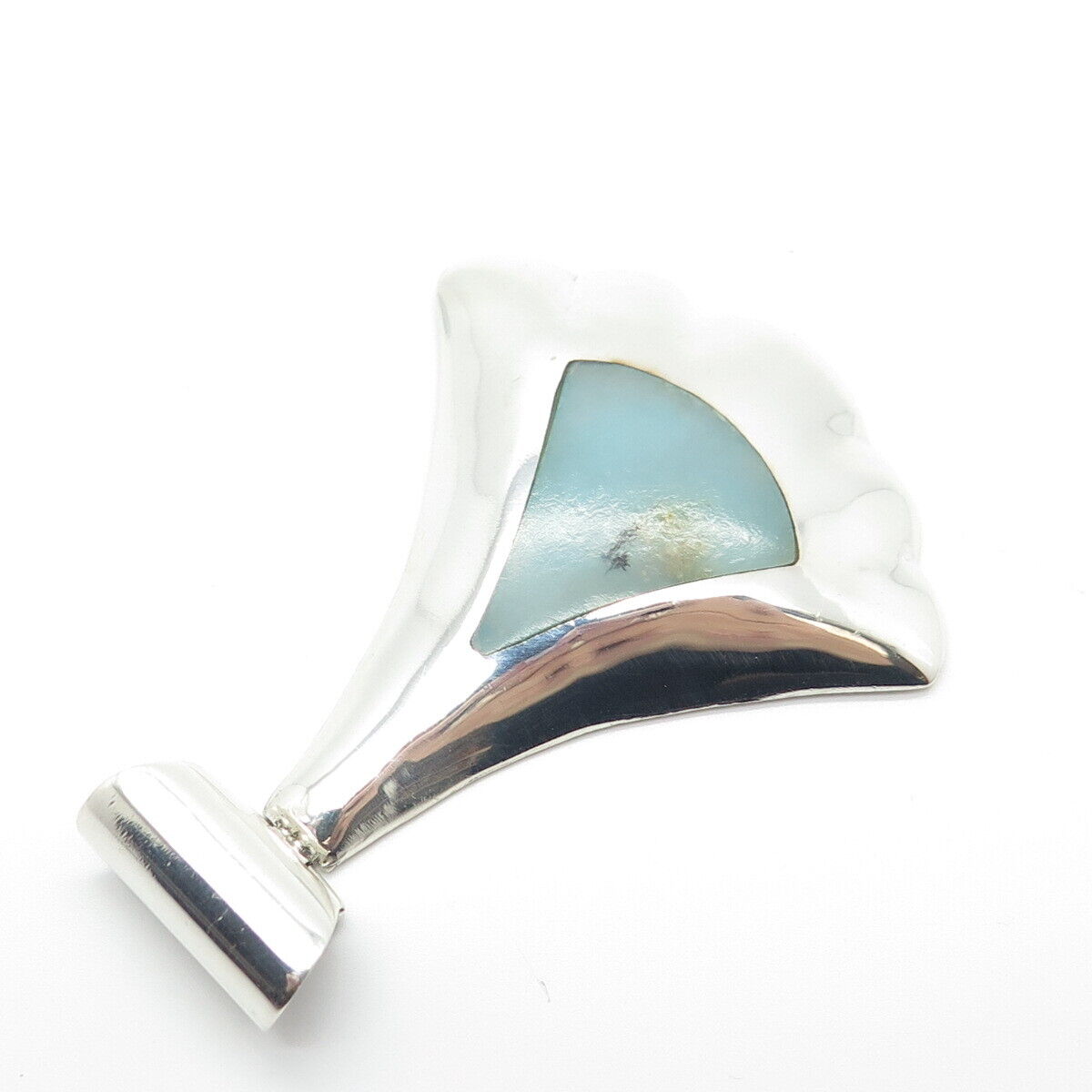 950 Silver Real Aquamarine Gemstone Pendant