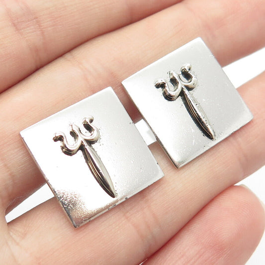 925 Sterling Silver Vintage Swank Trident Cufflinks