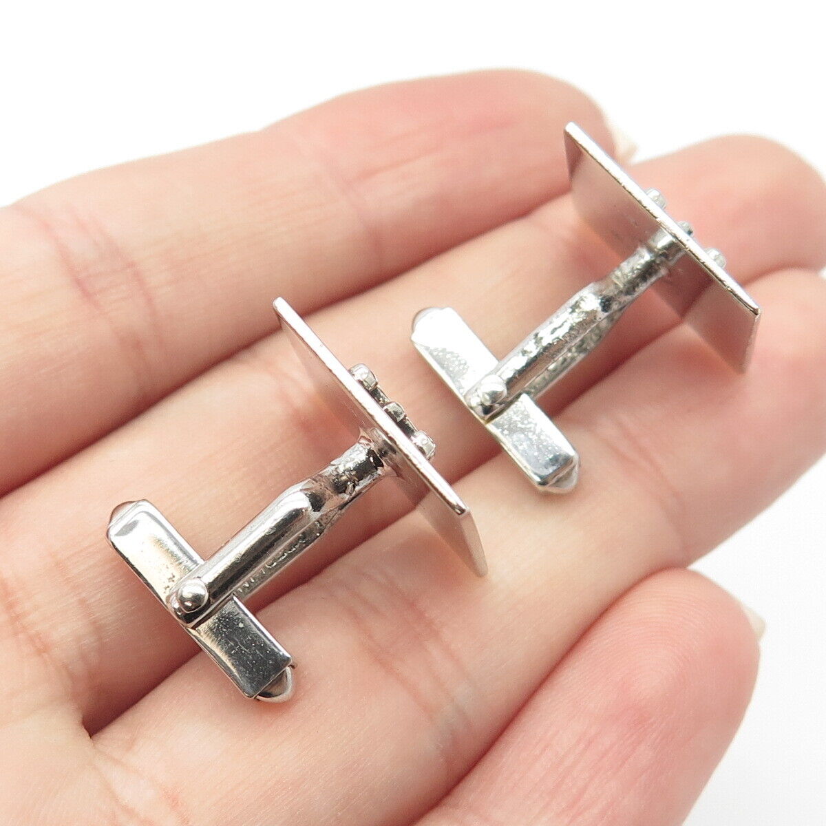 925 Sterling Silver Vintage Swank Trident Cufflinks