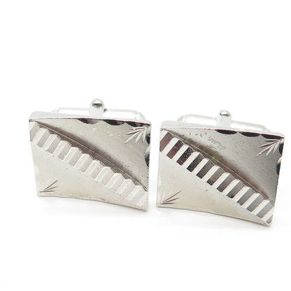 925 Sterling Silver Vintage Etched Cufflinks