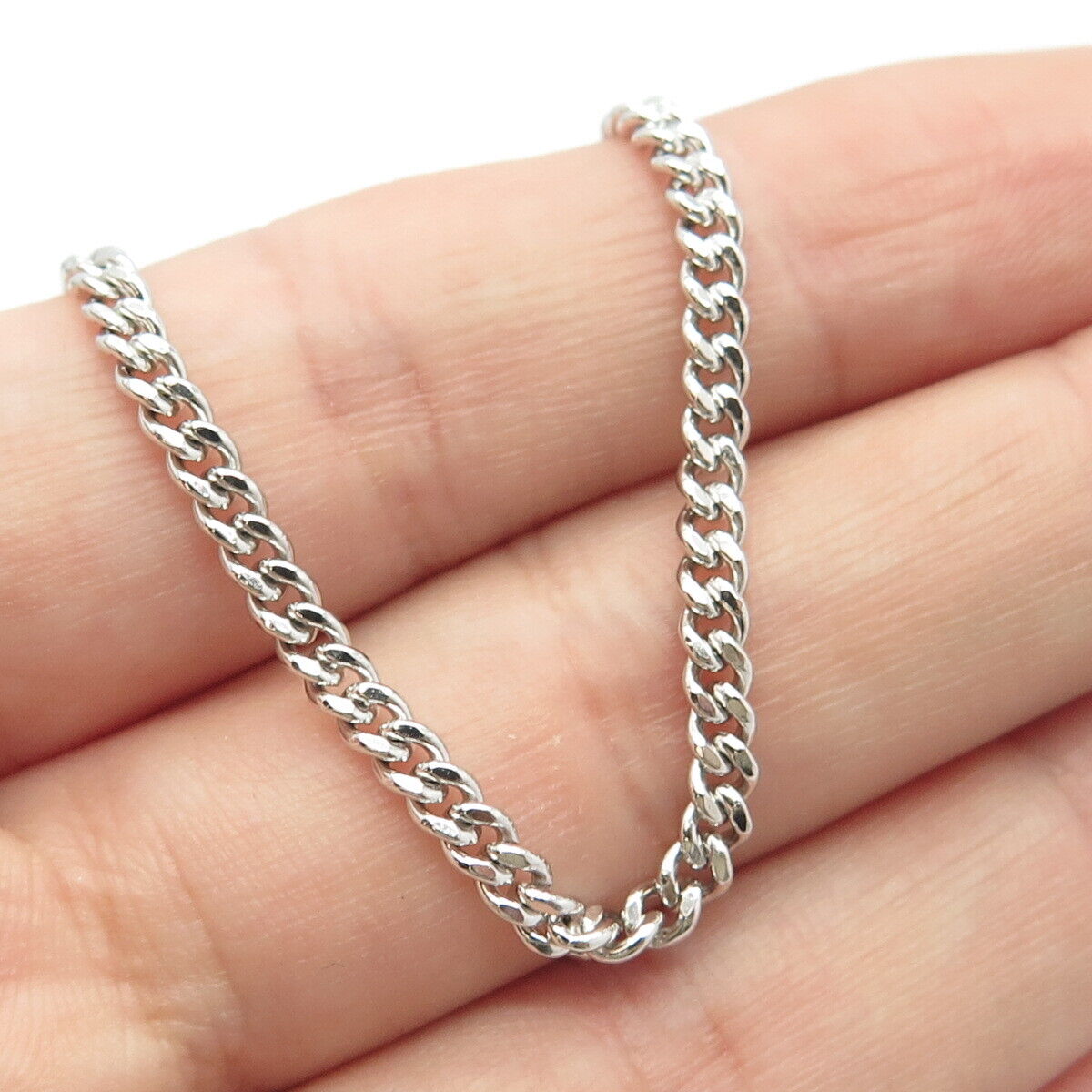 925 Sterling Silver Vintage ELKA Cuban Chain Necklace 24"