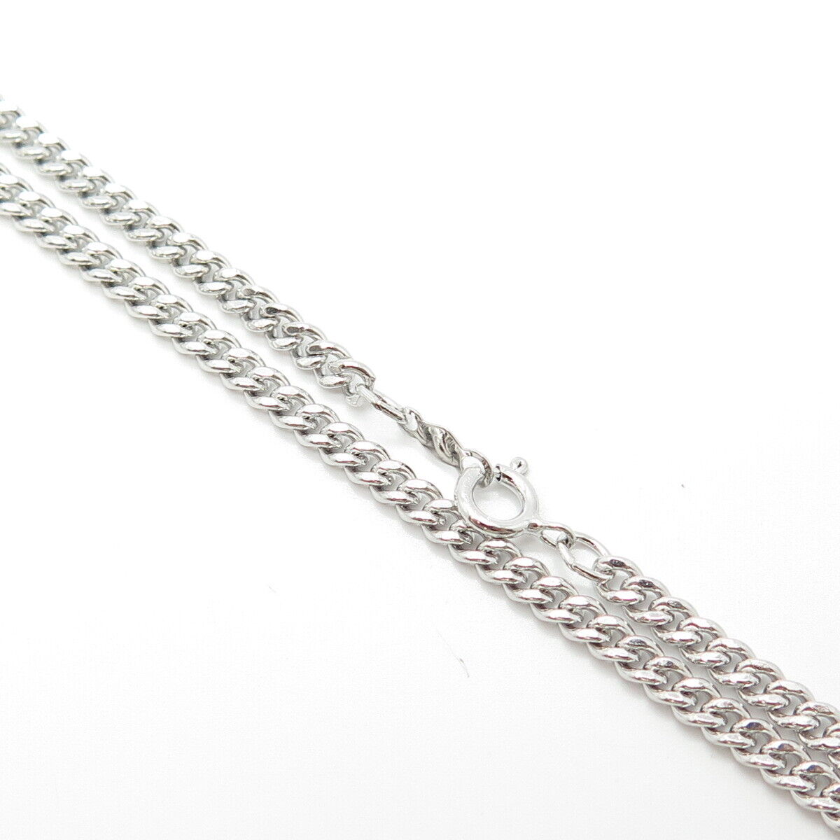 925 Sterling Silver Vintage ELKA Cuban Chain Necklace 24"