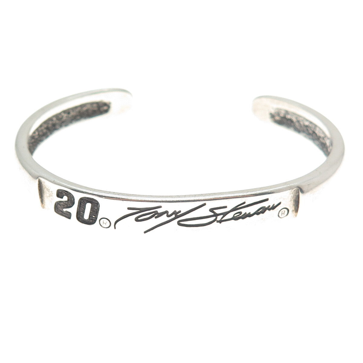 WALDECK JOHNSON 925 Sterling Vintage NASCAR No 20 Tony Stewart Cuff Bracelet 6"
