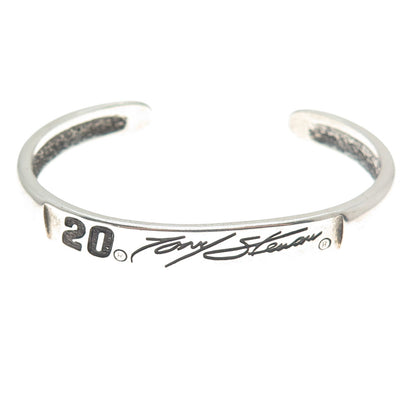 WALDECK JOHNSON 925 Sterling Vintage NASCAR No 20 Tony Stewart Cuff Bracelet 6"