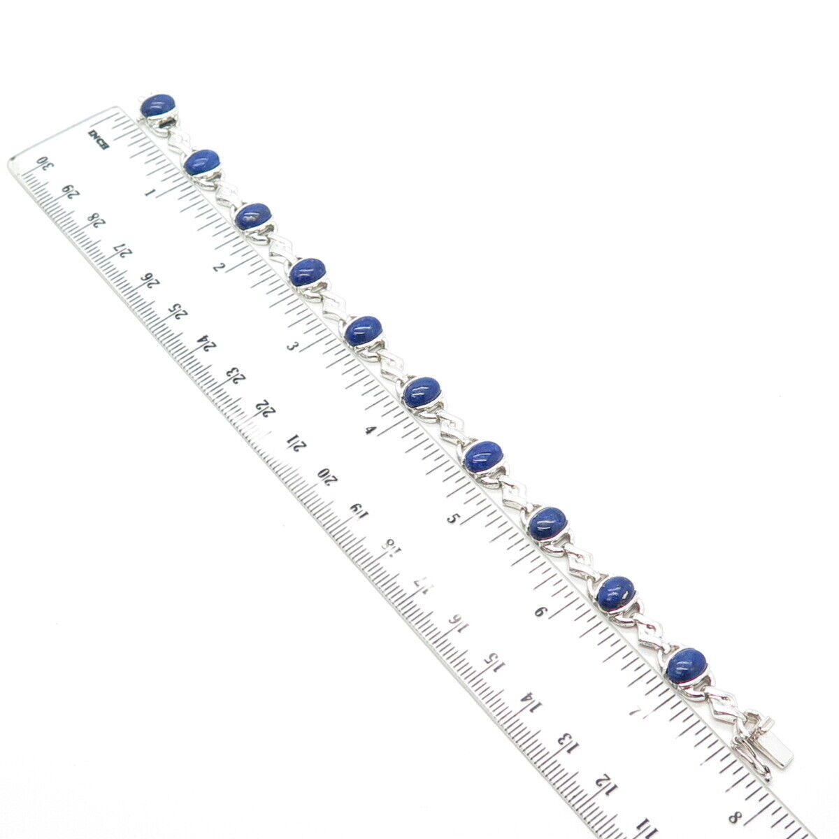 925 Sterling Silver Vintage Michelle Albala Lapis Lazuli Gem Bracelet 7.5"