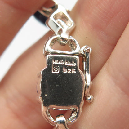 925 Sterling Silver Vintage Michelle Albala Lapis Lazuli Gem Bracelet 7.5"