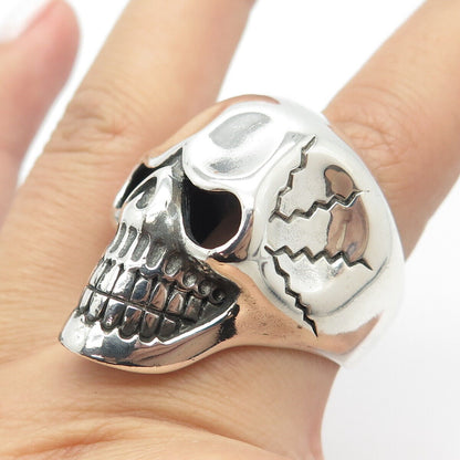 925 Sterling Silver Vintage Skull Ring Size 9.75