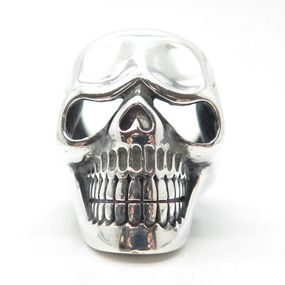 925 Sterling Silver Vintage Skull Ring Size 9.75