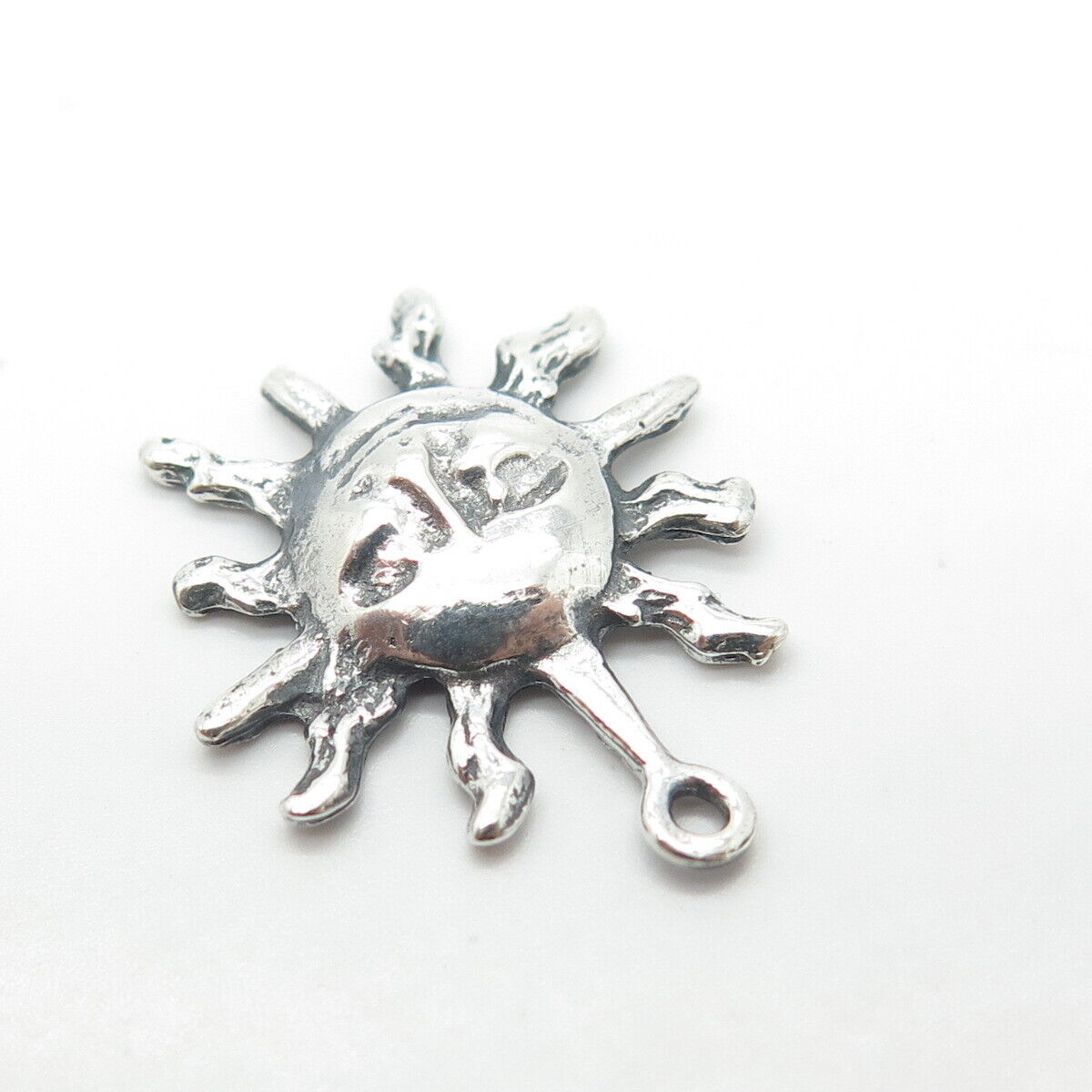 925 Sterling Silver Vintage Sun Face Pendant