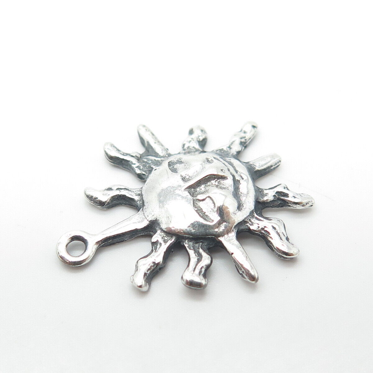 925 Sterling Silver Vintage Sun Face Pendant