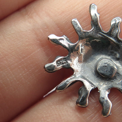 925 Sterling Silver Vintage Sun Face Pendant