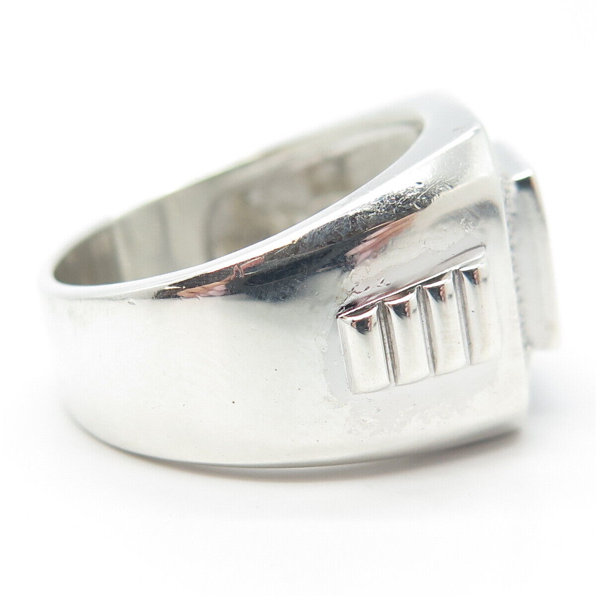 925 Sterling Silver Pave C Z Wide Ring Size 11