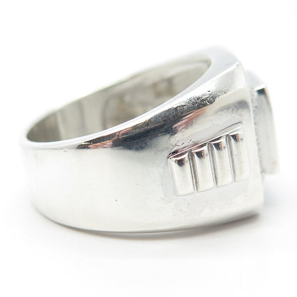 925 Sterling Silver Pave C Z Wide Ring Size 11