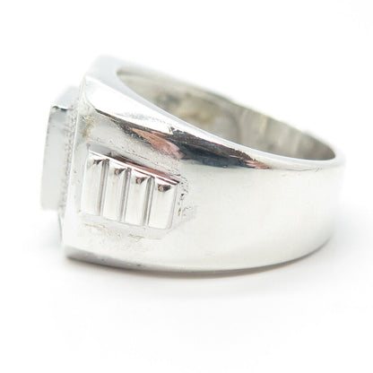 925 Sterling Silver Pave C Z Wide Ring Size 11