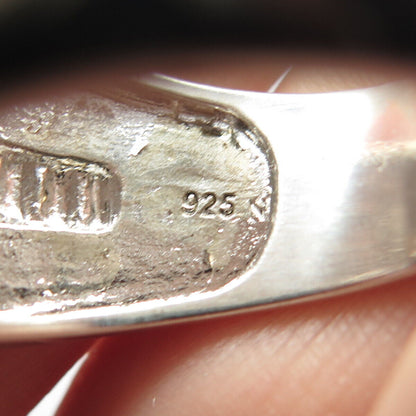 925 Sterling Silver Pave C Z Wide Ring Size 11