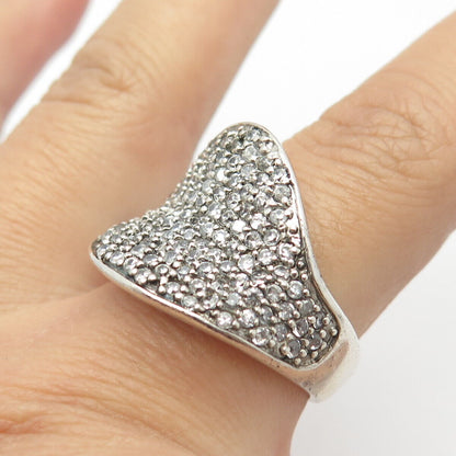 925 Sterling Silver Pave C Z Ring Size 9.25