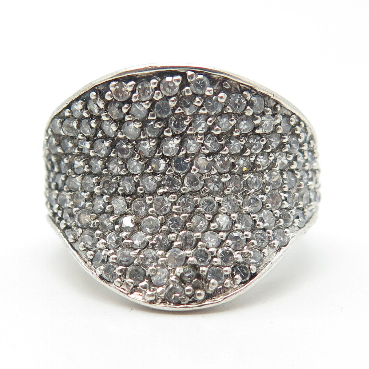 925 Sterling Silver Pave C Z Ring Size 9.25