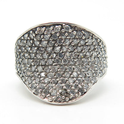 925 Sterling Silver Pave C Z Ring Size 9.25