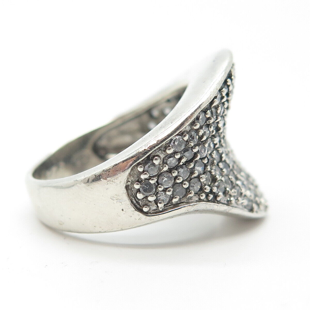 925 Sterling Silver Pave C Z Ring Size 9.25