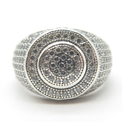 925 Sterling Silver Pave C Z Ring Size 10.25