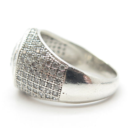 925 Sterling Silver Pave C Z Ring Size 10.25
