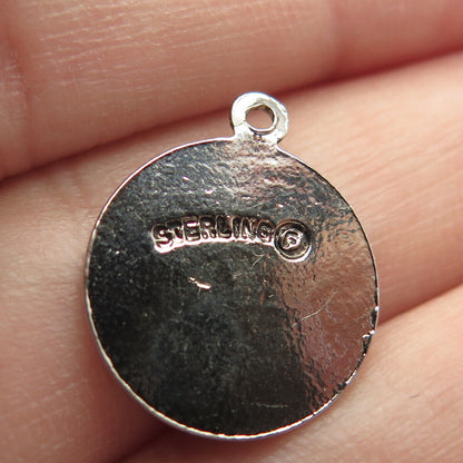 925 Sterling Silver Vintage Enamel "Winona 5 Falls, Bushkill" Charm Pendant