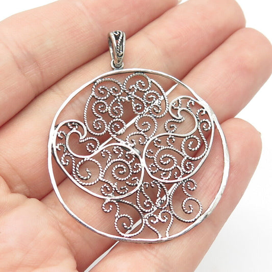 925 Sterling Silver Vintage Ornate Pendant