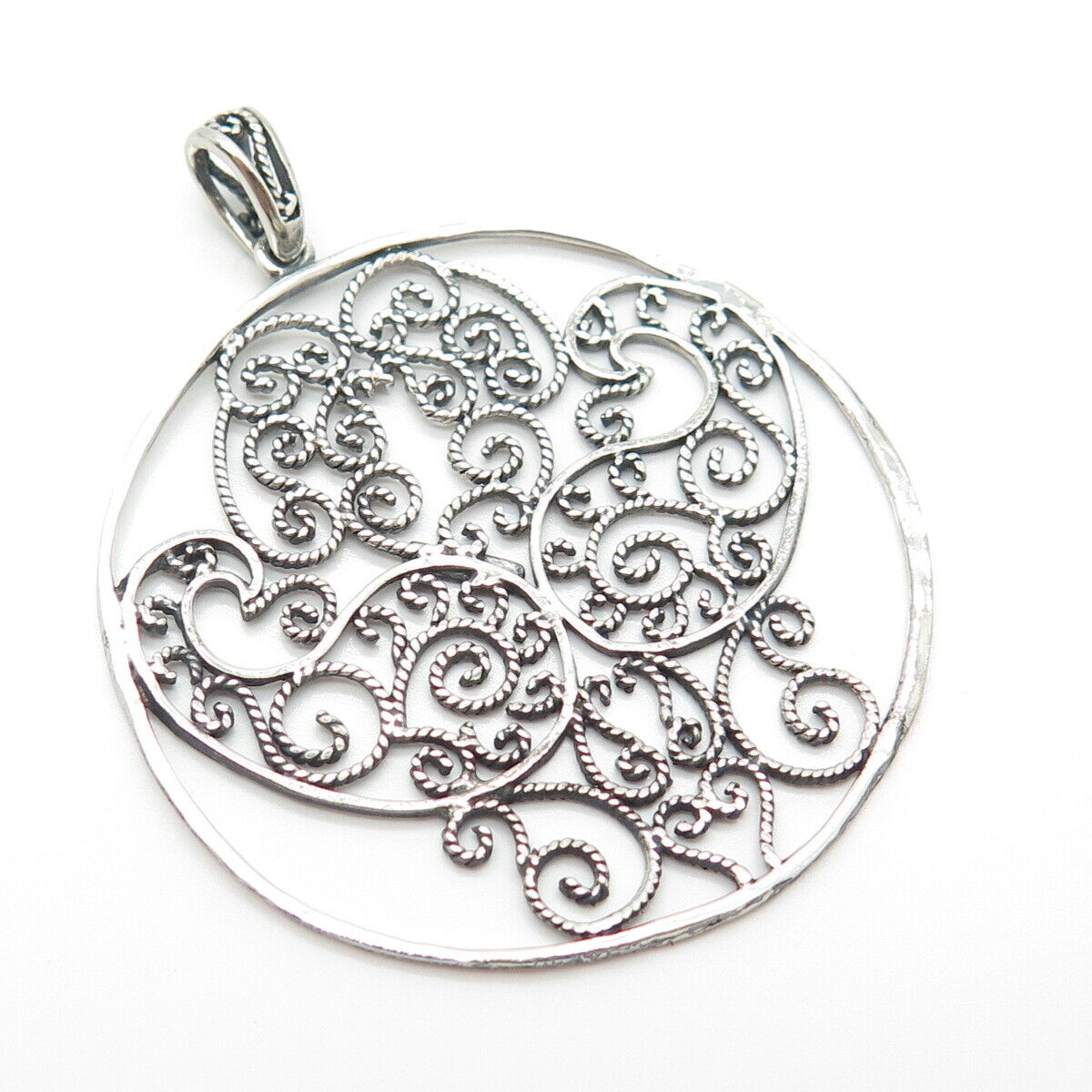 925 Sterling Silver Vintage Ornate Pendant