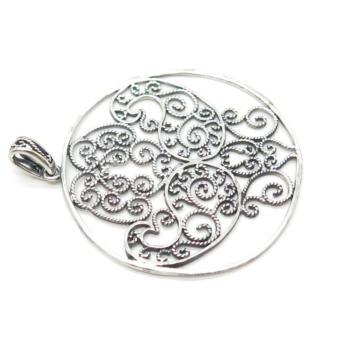 925 Sterling Silver Vintage Ornate Pendant