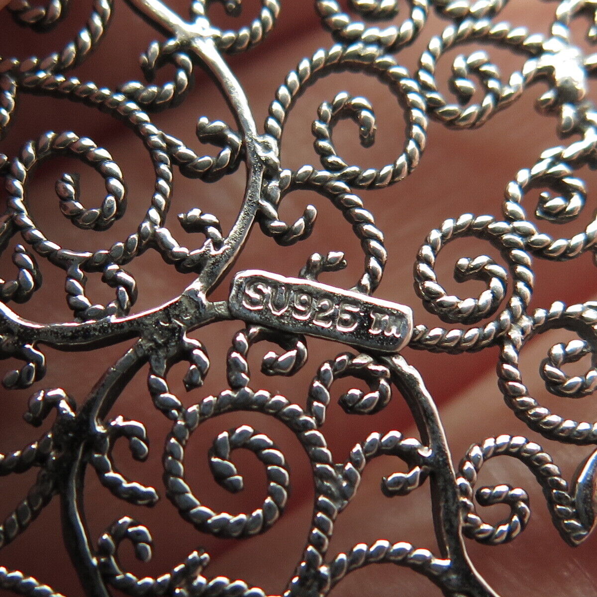 925 Sterling Silver Vintage Ornate Pendant