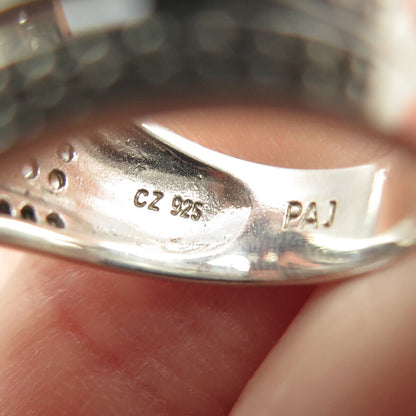 925 Sterling Silver Pave C Z Ring Size 6.25